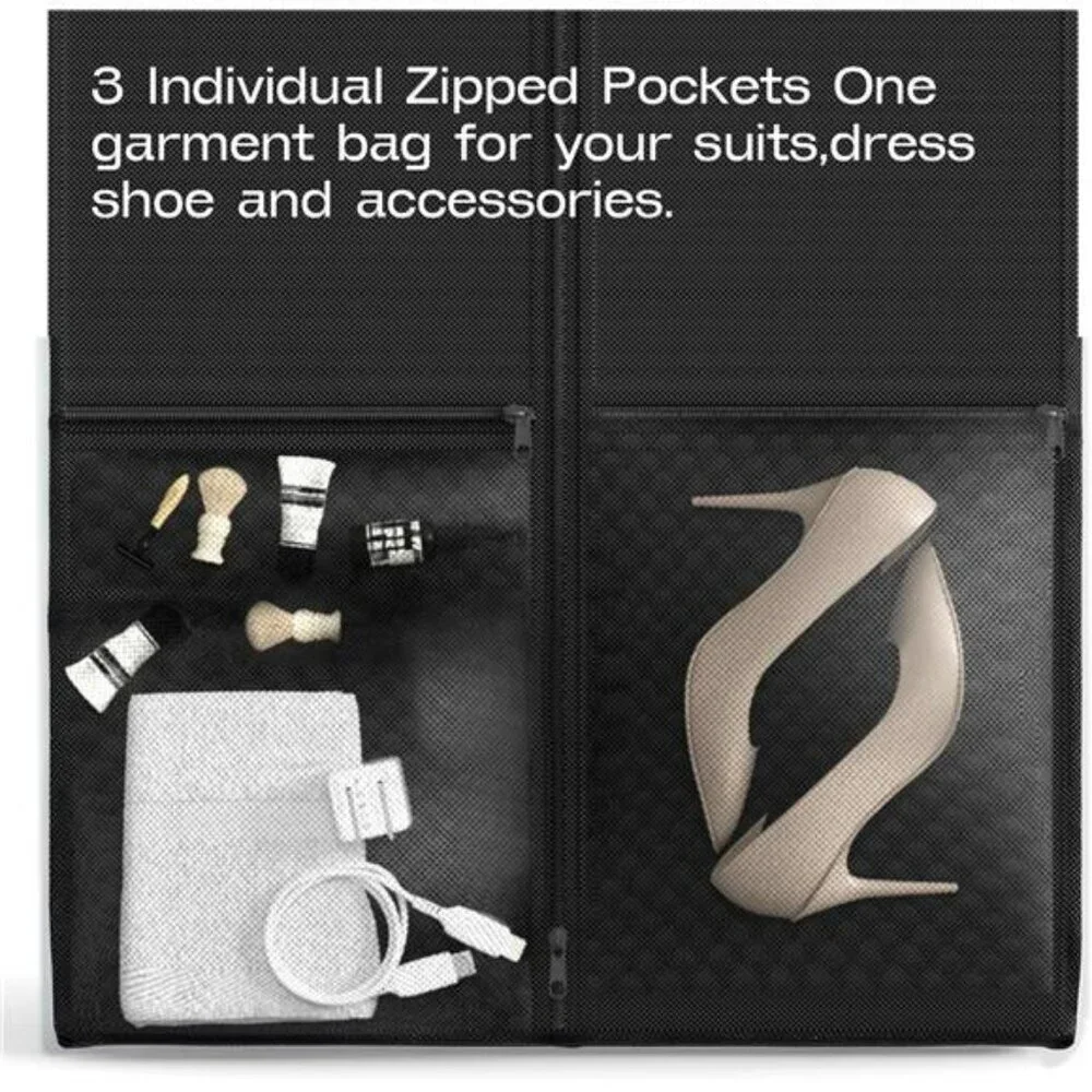 Heavy Duty Garment Bags for Travel 2 Pack Suit Dress Coat Hanging Clothes Cover
